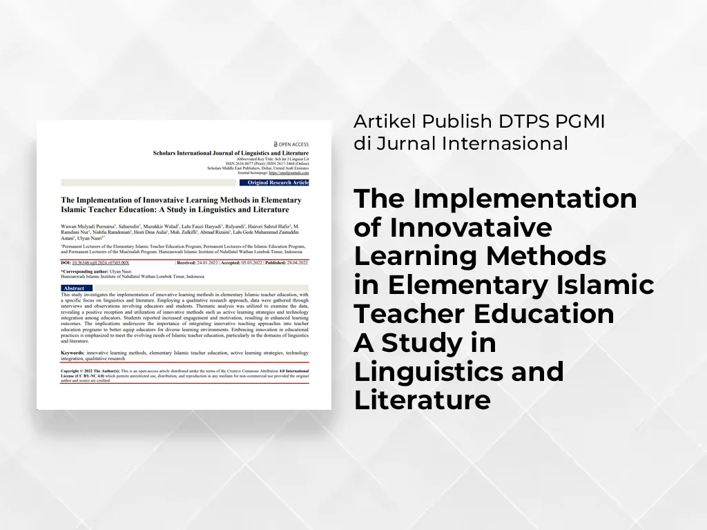 Artikel Publish DTPS PGMI di Jurnal Internasional